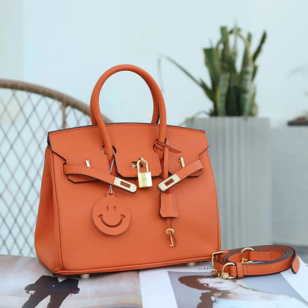 Ladies' Top-handle Bags 2024 New Summer Style Crossbody Bags Litchi Grain Cow Leather Women's Handbags